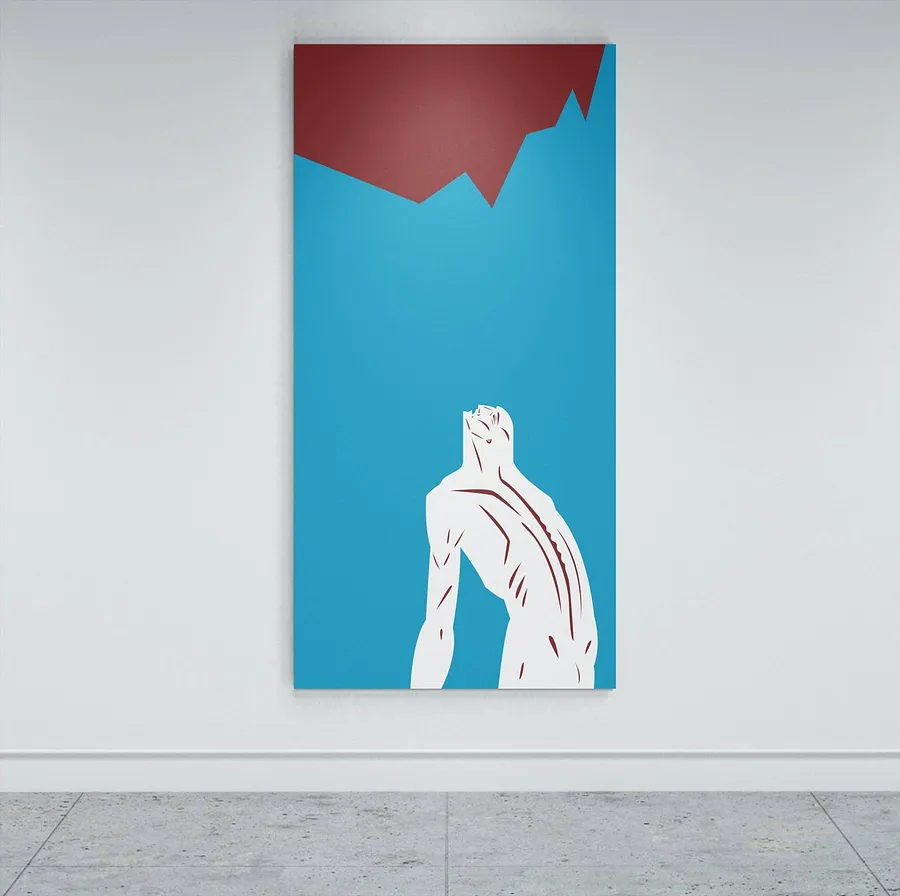 Image of Where is my God by ARTUR SOLETSKYI, size: 100 × 200 cm, made of Canvas, Painting medium, part of the 2025 series, priced at $1700