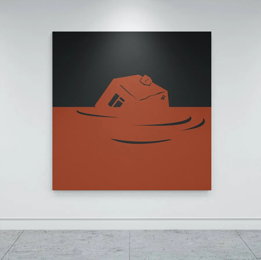 Image of Lost Home by ARTUR SOLETSKYI, size: 150 × 150 cm, made of Canvas, Painting medium, part of the 2025 series, priced at $2480