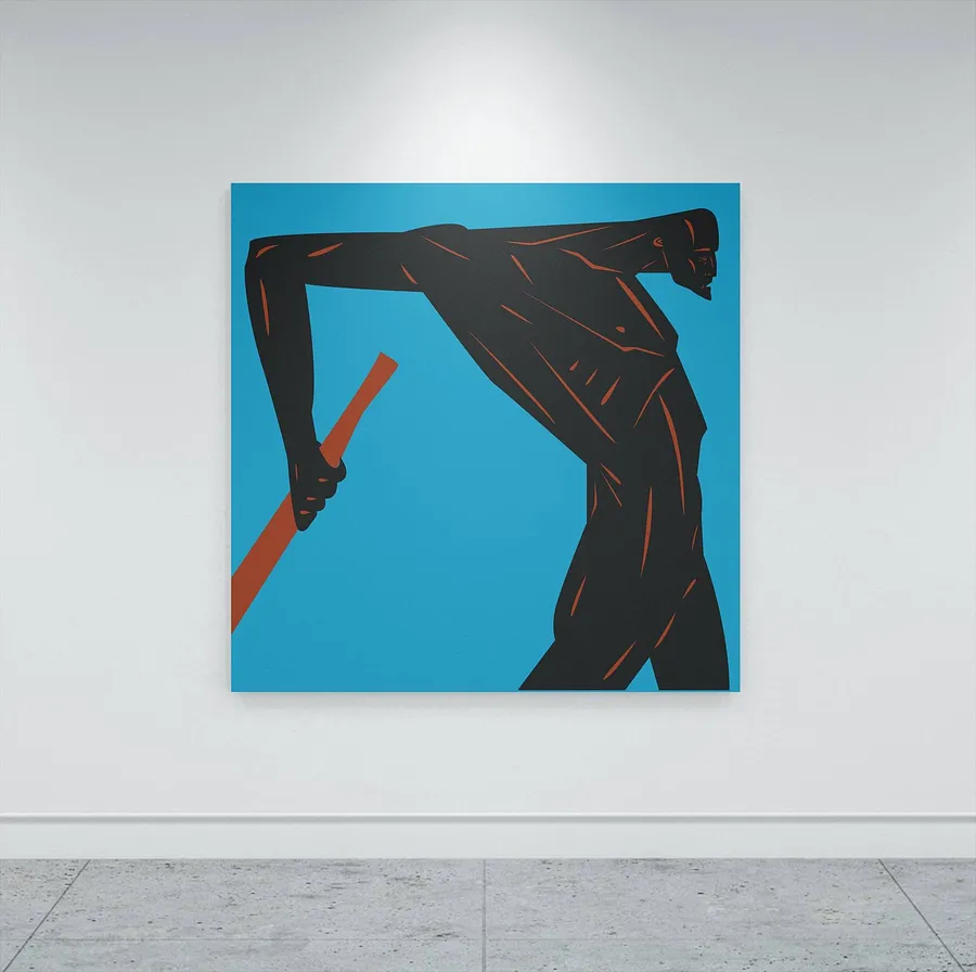 Image of Woodcutter by ARTUR SOLETSKYI, size: 150 × 150 cm, made of Canvas, Painting medium, part of the 2024 series, priced at Price on request